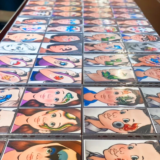 Design catalog with dozens of hand-drawn face painting examples