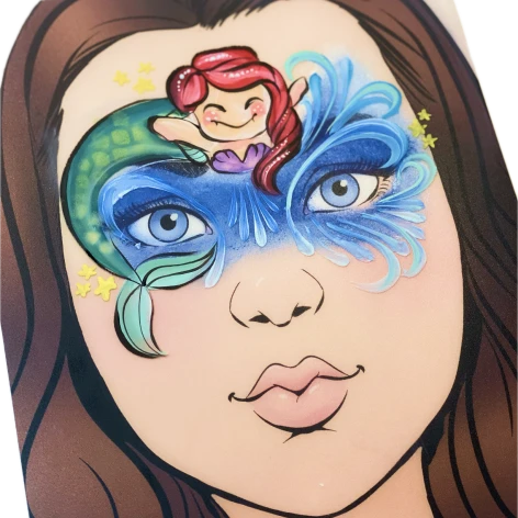 Girl with Little Mermaid and butterfly fantasy face painting